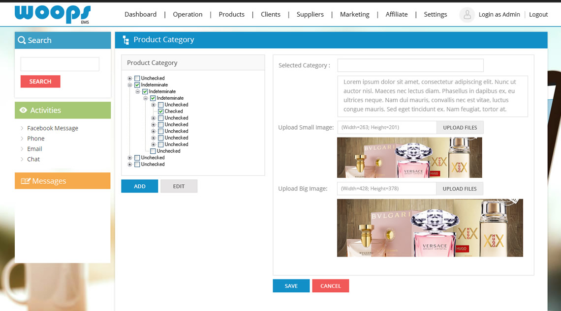 Contact or customer List-Ecommerce Management System -WoopsEMS
